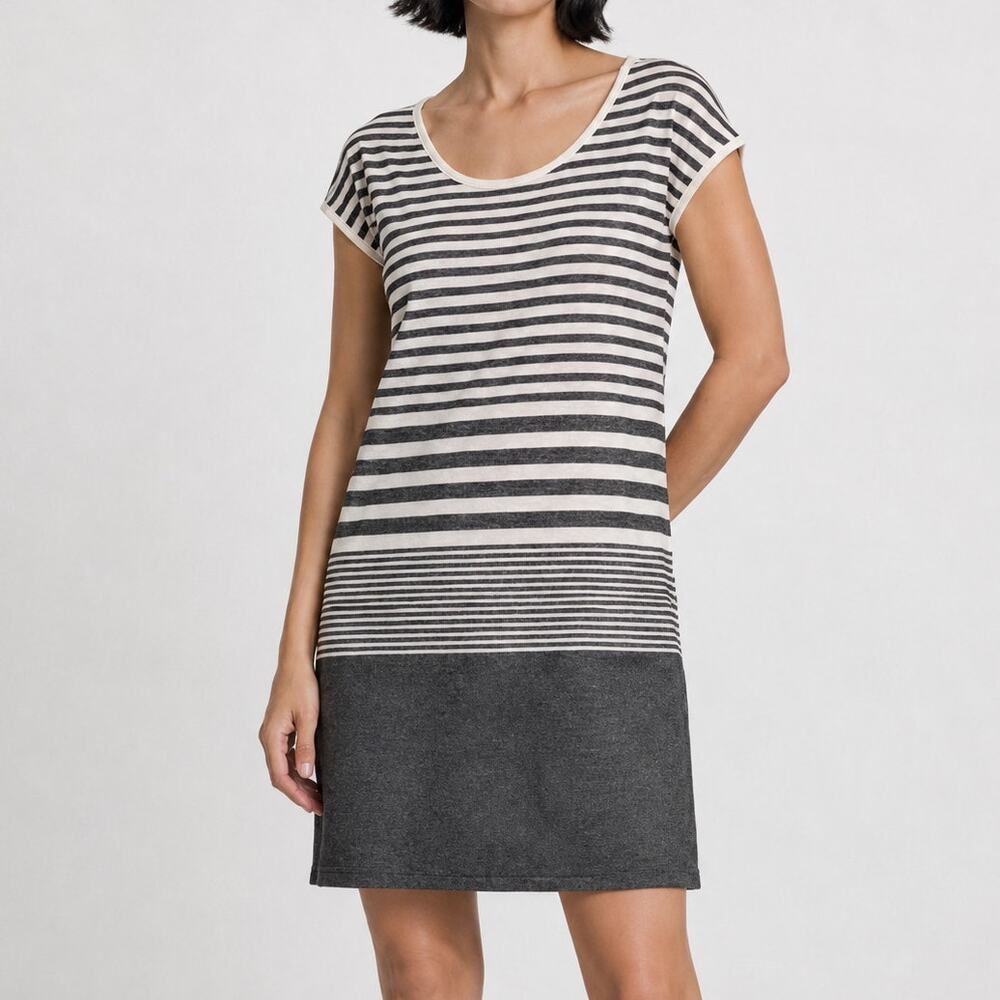 Vince Ombre Stripe Midi Dress XS Minimalist Coastal Quiet Luxury Oversized